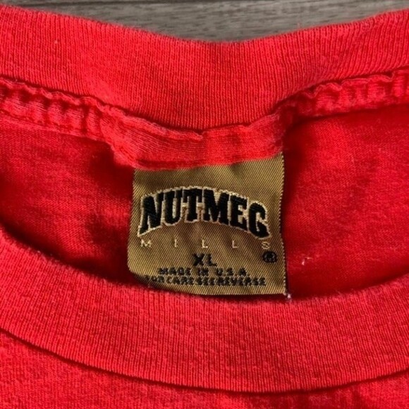 Red/Gold Vintage 90s NUTMEG 49ers NFL Football Shirt Mens size XL 90s VTG - Picture 5 of 7